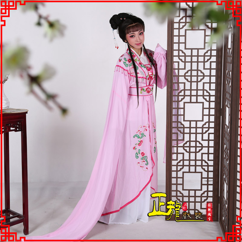 天津花旦黄梅戏服古装戏服水袖戏剧假云肩长披